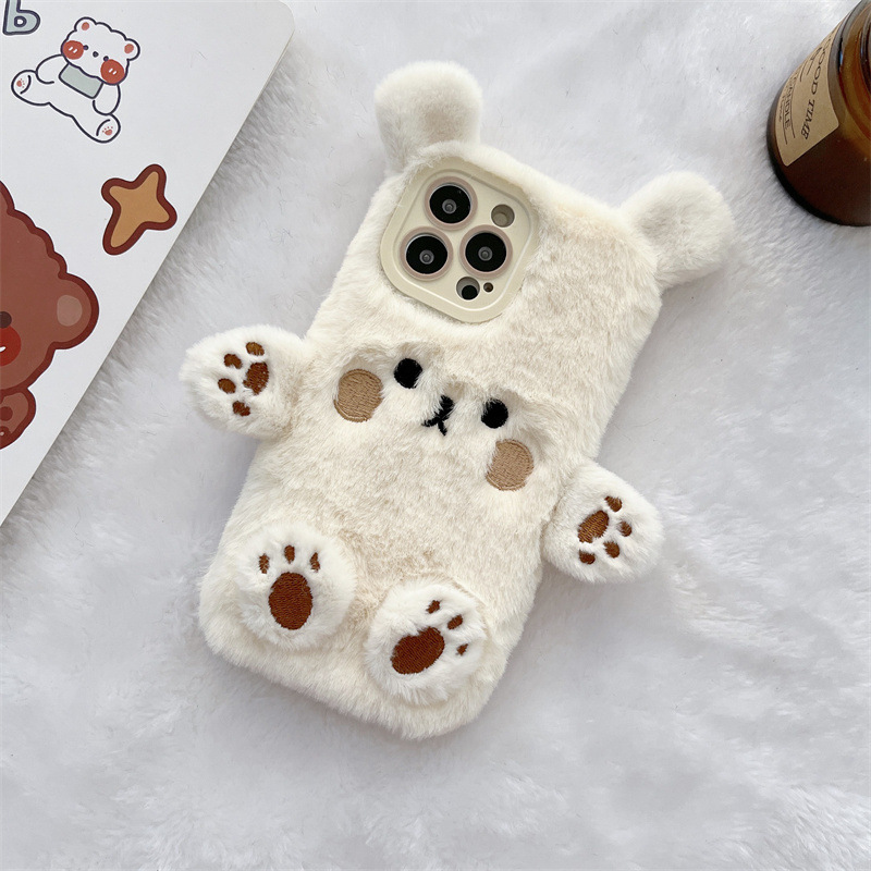 Korean 3D Cartoon Bear Fluffy  - Apple Iphone 16 评论和价格