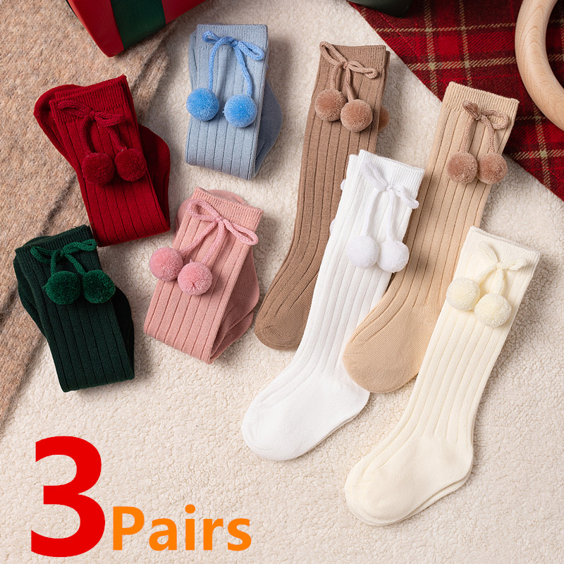 3Pairs/Lot Baby Ball Knee High - Baby Sock Oximeter 评论和价格