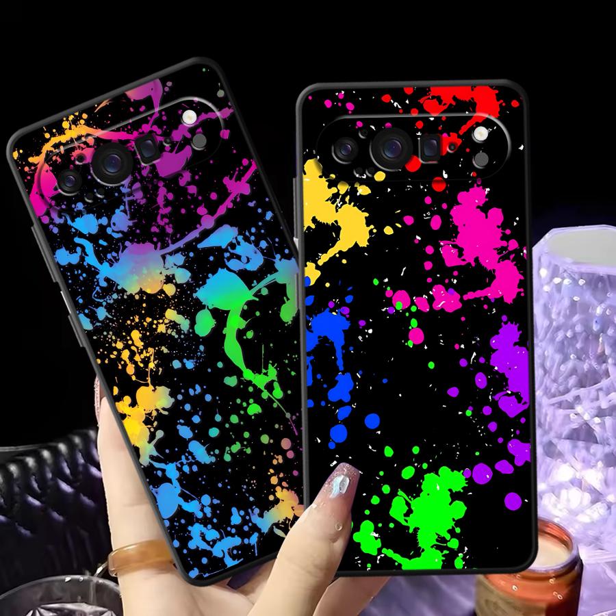 Rainbow Paint Splatters Funda  - Google Pixel 9 Pro 评论和价格