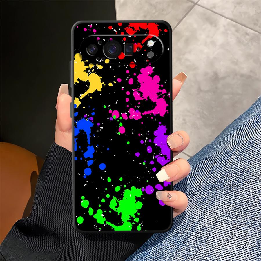 Rainbow Paint Splatters Funda  - Google Pixel 9 Pro 评论和价格